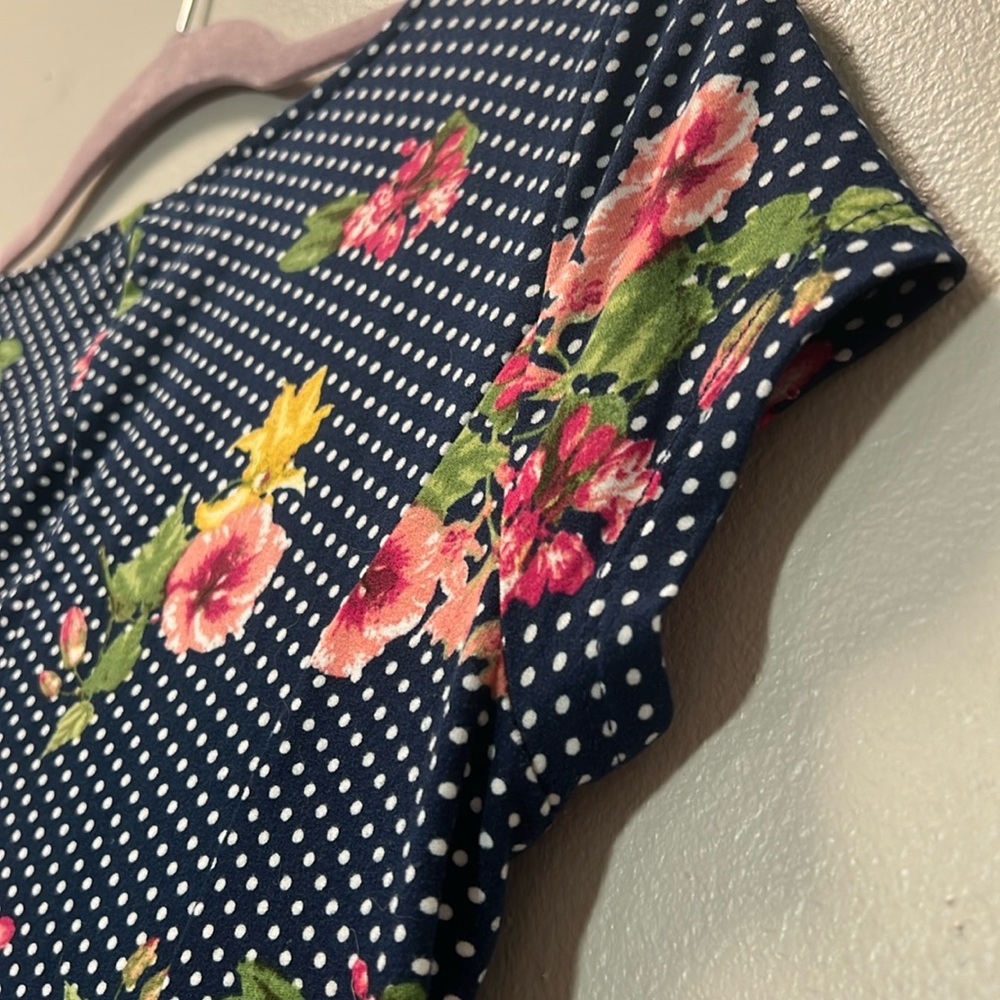 BeBop Blue Floral Mini Dress - Picture 7 of 11